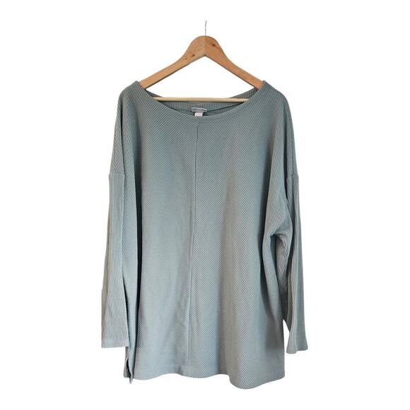 Ava & Viv Womens Size 4X Light Green Top Ribbed 3/4 Sleeves Tunic Round Neck - Picture 1 of 8